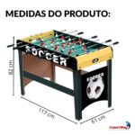 Mesa Pebolim Toto Infantil 117x61x82cm Mdf 22 Jogadores - IWJ028 - 3