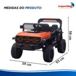 Mini Carro Elétrico Infantil 12v Laranja C/ Luz Som Controle - BW544LR - 3