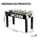 Mesa Pebolim Toto Infantil 121x61x81cm Mdf 22 Jogadores - BW493 - 3
