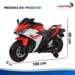 Mini Moto Elétrica Infantil 12v Importway Esportiva Vermelho - BW555VM - 3