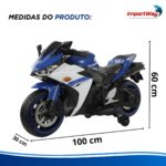 Mini Moto Elétrica Infantil 12v Importway Esportiva Azul - BW555AZ - 3