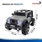Mini Carro Elétrico Infantil 12v Cinza Com Luz Som - BW545CZ - 3