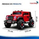 Mini Carro Elétrico Infantil 12v Vermelho Luz Som Controle - BW545VM - 3