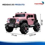 Mini Carro Elétrico Infantil 12v Rosa Com Luz Som Controle - BW545RS - 3