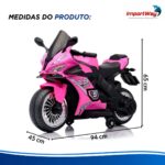 Mini Moto Elétrica Infantil 6v Esportiva Rosa Com Luz E Som - BW127RRS - 3