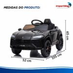 Mini Carro Elétrico Infantil 12v Lamborghini Urus Preto - BW527PT - 3