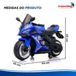 Mini Moto Elétrica Infantil 6v Esportiva Azul Com Luz E Som - BW127RAZ - 3