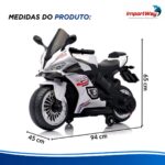 Mini Moto Elétrica Infantil 6v Esportiva Branco C/ Luz E Som - BW127RBR - 3