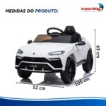 Mini Carro Elétrico Infantil 12v Lamborghini Urus Branco - BW527BR - 3