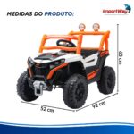 Carrinho Elétrico Utv Infantil 12v Luz Som Importway Branco - BW535BR - 3