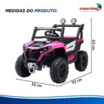 Carrinho Elétrico Utv Infantil 12v Luz Som Importway Rosa - BW535RS - 3