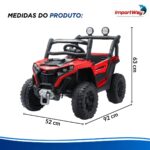 Carrinho Elétrico Utv Infantil 12v Luz Som Vermelho - BW535VM - 3