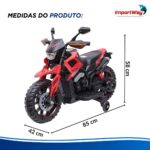 Mini Moto Elétrica Infantil 6v Esportiva Vermelha Luz E Som - BW531VM - 3