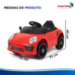 Mini Carro Elétrico Infantil 6v Com Luz Até 30kg Vermelho - BW394VM - 3