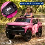 Mini Caminhonete Elétrica 12v Chevrolet Silverado Rosa - BW529RS - 4