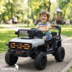 Mini Carro Elétrico Infantil 12v Cinza Com Luz Som Controle - BW544CZ - 4