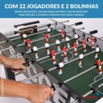 Mesa Pebolim Toto Infantil 121x61x81cm Mdf 22 Jogadores - BW493 - 4