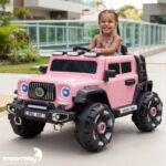 Mini Carro Elétrico Infantil 12v Rosa Com Luz Som Controle - BW545RS - 4