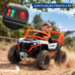 Carrinho Elétrico Utv Infantil 12v Luz Som Importway Branco - BW535BR - 4
