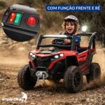 Carrinho Elétrico Utv Infantil 12v Luz Som Vermelho - BW535VM - 4