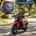 Mini Moto Elétrica Infantil 6v Esportiva Vermelha Luz E Som - BW531VM - 4