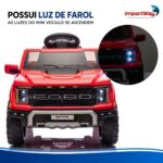 Mini Caminhonete Elétrico 12v Ford F-150 Raptor Vermelho - BW528VM - 5