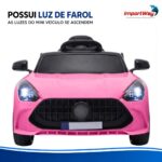 Mini Carro Elétrico Infantil 6v Com Luz Controle Remoto Rosa - BW548RS - 5