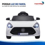 Mini Carro Elétrico Infantil 6v Luz Controle Remoto Branco - BW548BR - 5