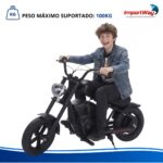 Moto Elétrica Infantil 24v Preta Suporta 100kg Com Luz E Som - BW534PT - 5