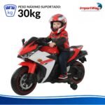 Mini Moto Elétrica Infantil 12v Importway Esportiva Vermelho - BW555VM - 5