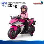 Mini Moto Elétrica Infantil 12v Importway Esportiva Rosa - BW555RS - 5