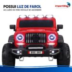 Mini Carro Elétrico Infantil 12v Vermelho Luz Som Controle - BW545VM - 5