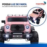 Mini Carro Elétrico Infantil 12v Rosa Com Luz Som Controle - BW545RS - 5