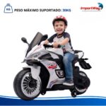 Mini Moto Elétrica Infantil 6v Esportiva Branco C/ Luz E Som - BW127RBR - 5