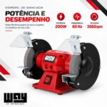 Moto Esmeril Lixadeira Bancada Pedra 150mm 3560rpm 127v - IWFE016 - 5
