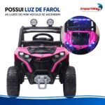 Carrinho Elétrico Utv Infantil 12v Luz Som Importway Rosa - BW535RS - 5