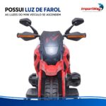 Mini Moto Elétrica Infantil 6v Esportiva Vermelha Luz E Som - BW531VM - 5
