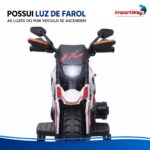 Mini Moto Elétrica Infantil 6v Esportiva Branco C/ Luz E Som - BW531BR - 5