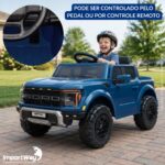 Mini Caminhonete Carro Elétrico 12v Ford F-150 Raptor Azul - BW528AZ - 6