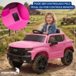Mini Caminhonete Elétrica 12v Chevrolet Silverado Rosa - BW529RS - 6
