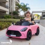 Mini Carro Elétrico Infantil 6v Com Luz Controle Remoto Rosa - BW548RS - 6