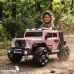 Mini Carro Elétrico Infantil 12v Rosa Com Luz Som Controle - BW545RS - 6