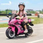 Mini Moto Elétrica Infantil 6v Esportiva Rosa Com Luz E Som - BW127RRS - 6