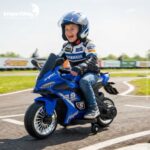 Mini Moto Elétrica Infantil 6v Esportiva Azul Com Luz E Som - BW127RAZ - 6