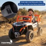 Carrinho Elétrico Utv Infantil 12v Luz Som Importway Branco - BW535BR - 6