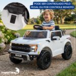 Mini Caminhonete Carro Elétrico 12v Ford F-150 Raptor Branco - BW528BR - 6