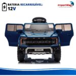 Mini Caminhonete Carro Elétrico 12v Ford F-150 Raptor Azul - BW528AZ - 7