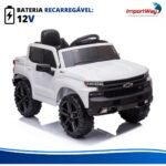 Mini Caminhonete Elétrica 12v Chevrolet Silverado Branco - BW529BR - 7