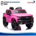 Mini Caminhonete Elétrica 12v Chevrolet Silverado Rosa - BW529RS - 7