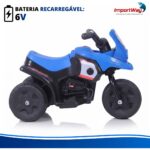 Mini Moto Elétrica Infantil 6v Triciclo Azul Com Som - BW530AZ - 7